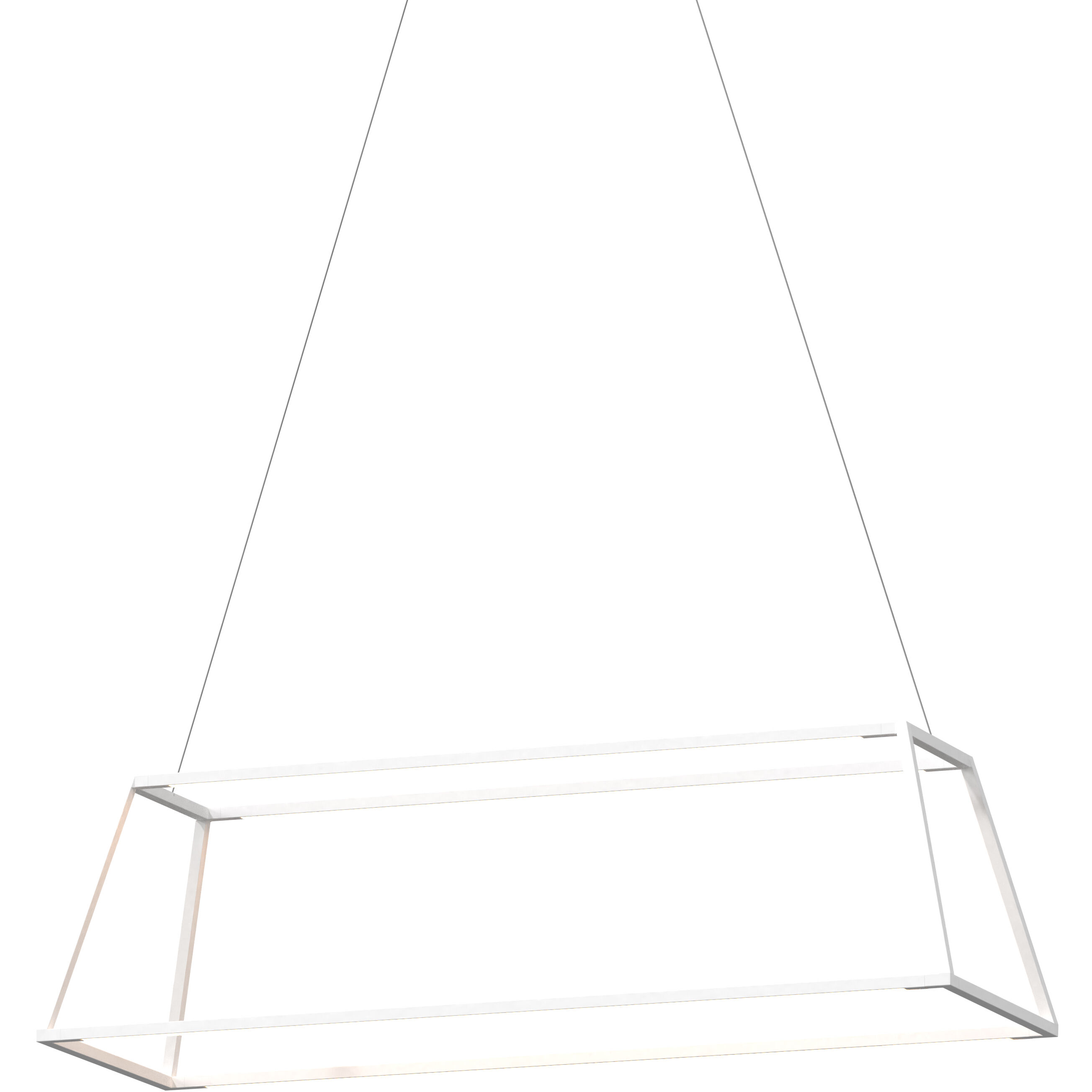 Z-Bar Rise LED 14 inch Matte white Pendant Ceiling Light, Rectangle